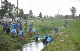 La Municipalidad avanzó con un operativo de limpieza en el arroyo de 15 y 90