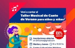 Abrieron la inscripción para el "Taller musical de canto de verano para niños y niñas"